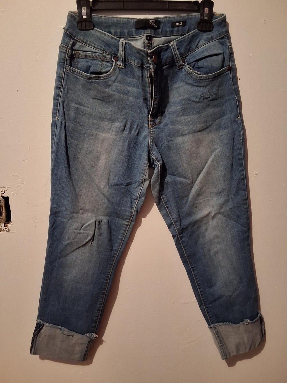 1822 Denim Light Blue Rolled Cuff Jeans